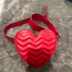 Red heart-shaped fanny pack/waist bag